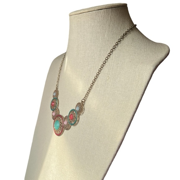 Cracker Barrel Multi-Color Mandala Statement Necklace - Picture 2 of 6